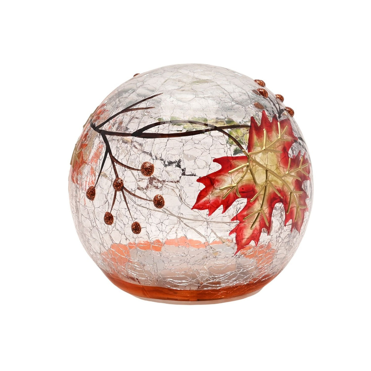 Autumn Leaf Orb LED Plastic Light-Up Decoration - Clear