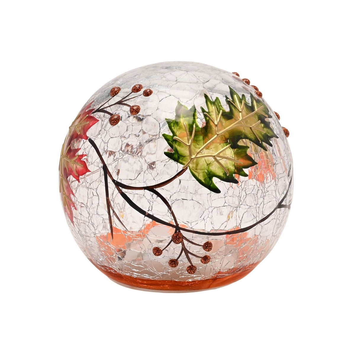Autumn Leaf Orb LED Plastic Light-Up Decoration - Clear