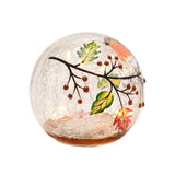 Autumn Robin LED Plastic Orb Light-Up Decoration - Clear