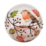 Autumn Robin LED Plastic Orb Light-Up Decoration - Clear