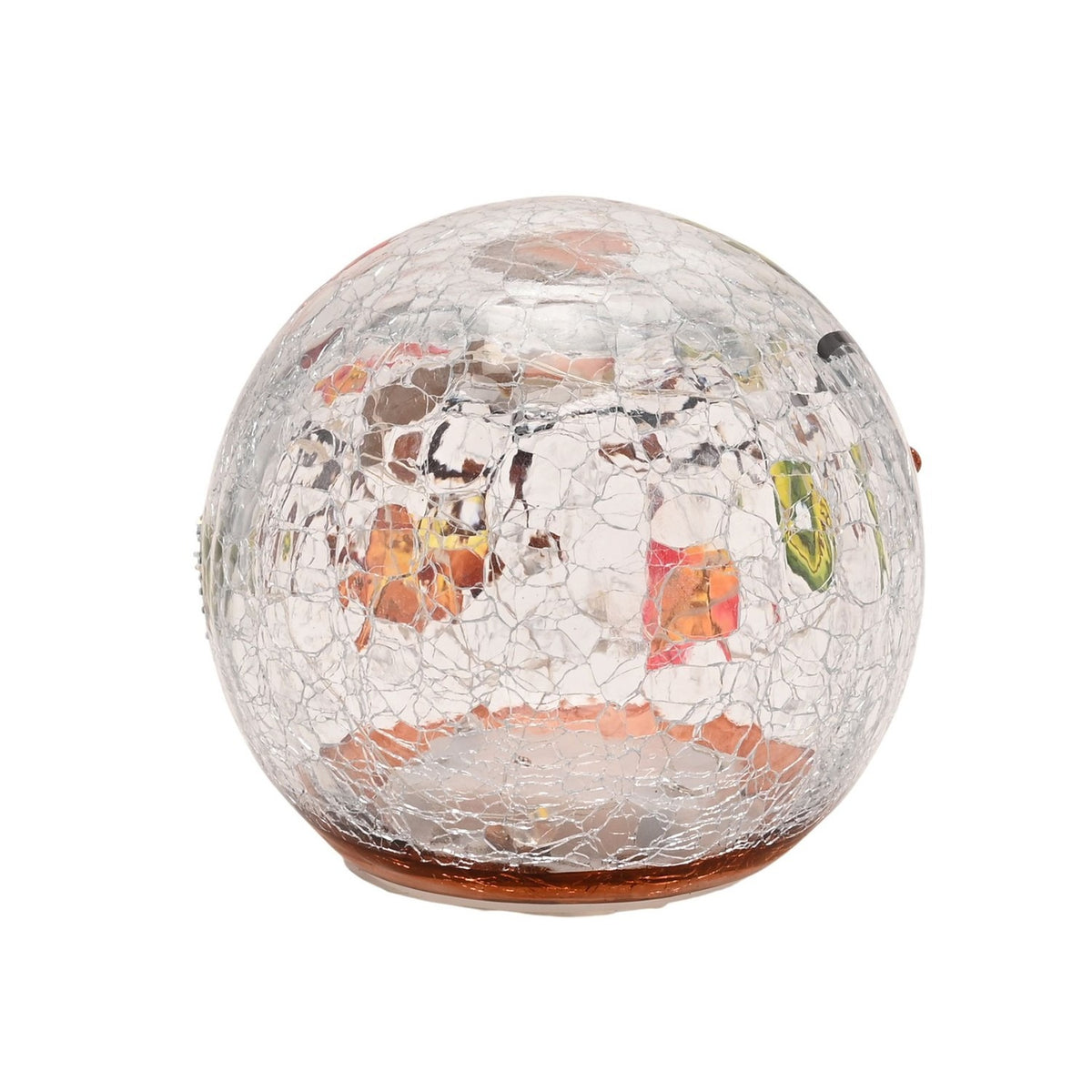 Autumn Robin LED Plastic Orb Light-Up Decoration - Clear