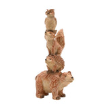 Bear Hedgehog Fox Owl Wood Effect Resin Figurine 22.5cm - Natural