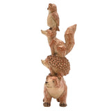Bear Hedgehog Fox Owl Wood Effect Resin Figurine 22.5cm - Natural