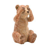 See No Evil Bear Wood Effect Resin Figurine 15.5cm - Natural