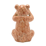 See No Evil Bear Wood Effect Resin Figurine 15.5cm - Natural
