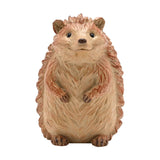 Hedgehog Wood Effect Resin Figurine 13.5cm - Brown & Beige