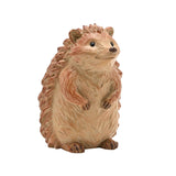 Hedgehog Wood Effect Resin Figurine 13.5cm - Brown & Beige