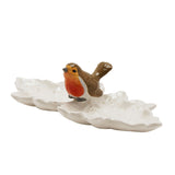 Robin Multi Leaf Speckled Ceramic Plate - White