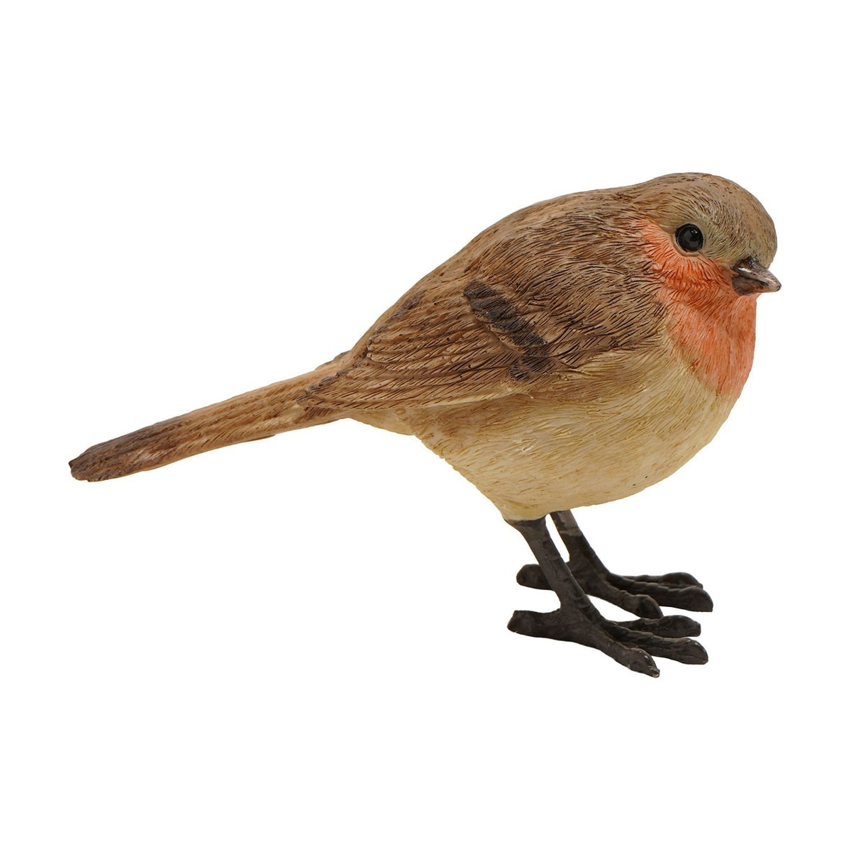 Small Resin Standing Robin Figurine - Brown & Cream