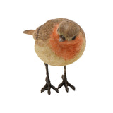 Small Resin Standing Robin Figurine - Brown & Cream