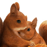 Squirrel Pair Resin Figurine with Autumn Leaf on Log - Brown