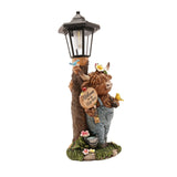 Highland Cow in Dungarees Solar Powered Lantern - Brown