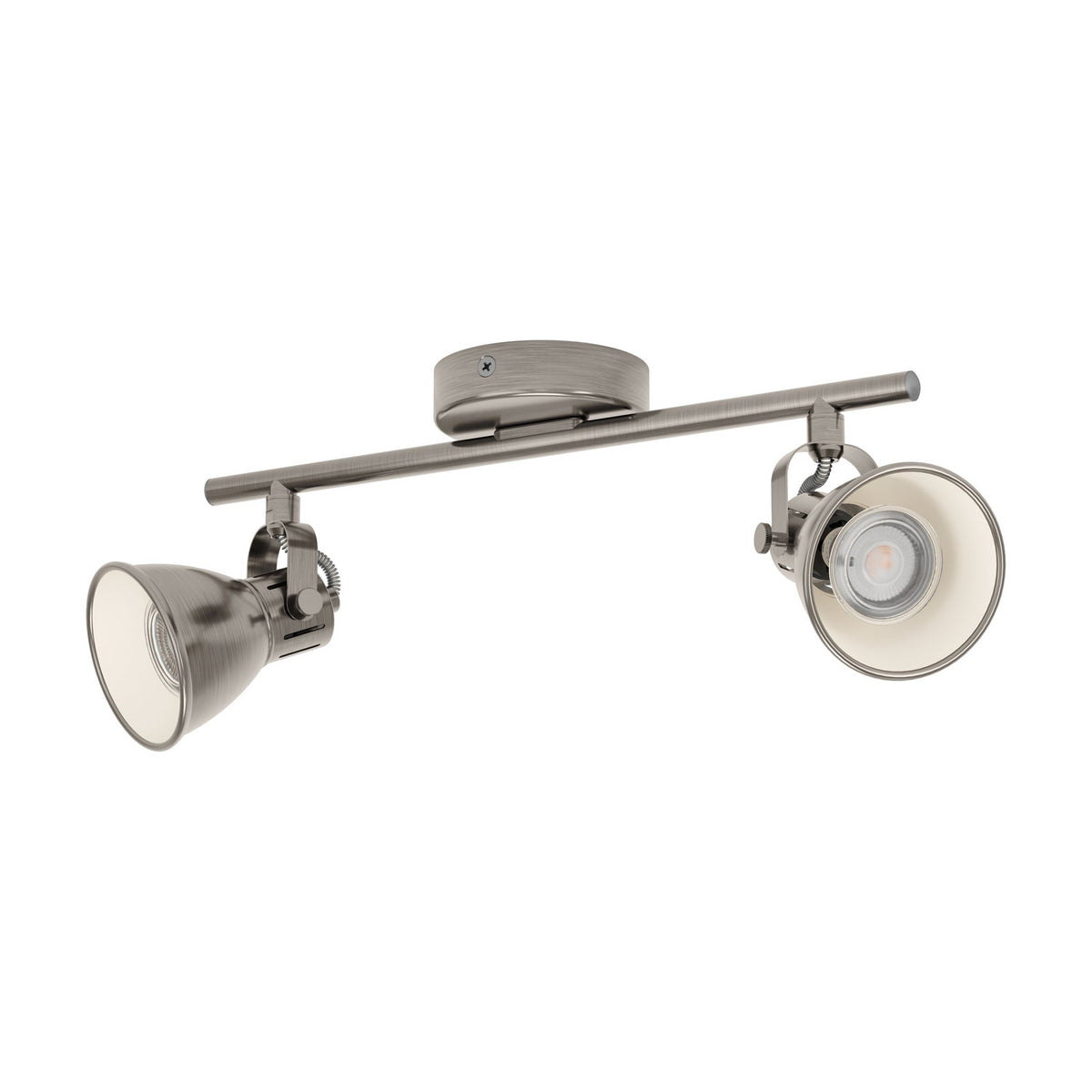 Clasanne 2 Light Spotlight Bar - Antique Nickel & Cream