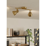 Clasanne 2 Light Spotlight Bar - Brushed Brass & Gold