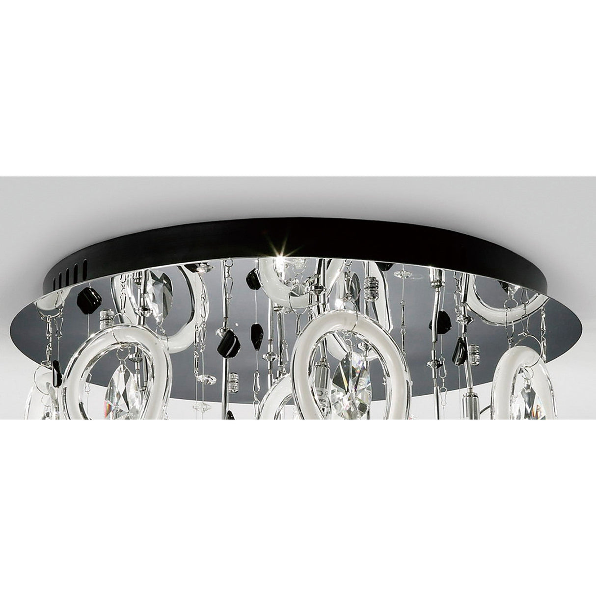 Class 10 Light Glass Crystal Flush Ceiling Light - Polished Chrome