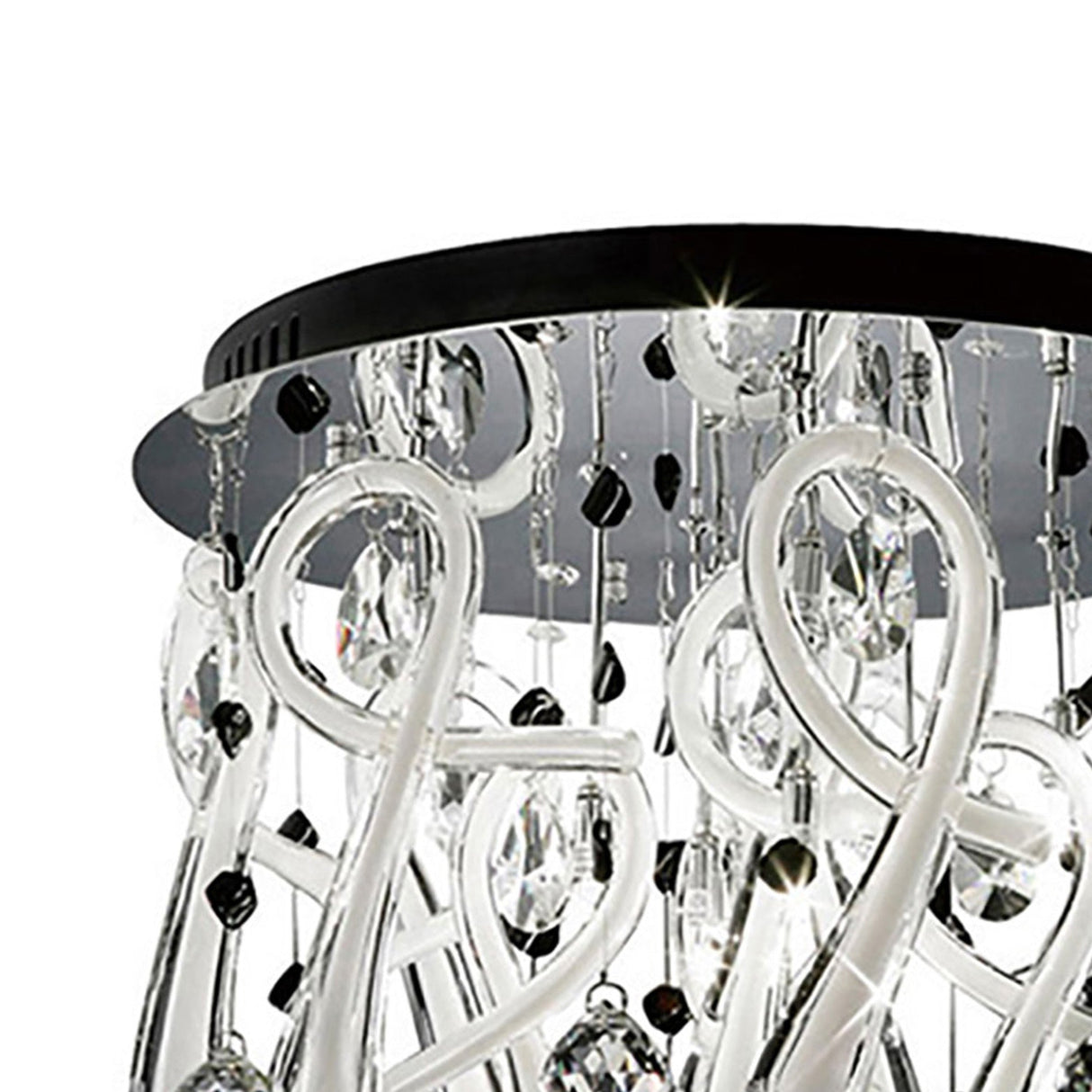 Class 10 Light Glass Crystal Flush Ceiling Light - Polished Chrome