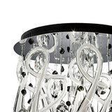Class 10 Light Glass Crystal Flush Ceiling Light - Polished Chrome