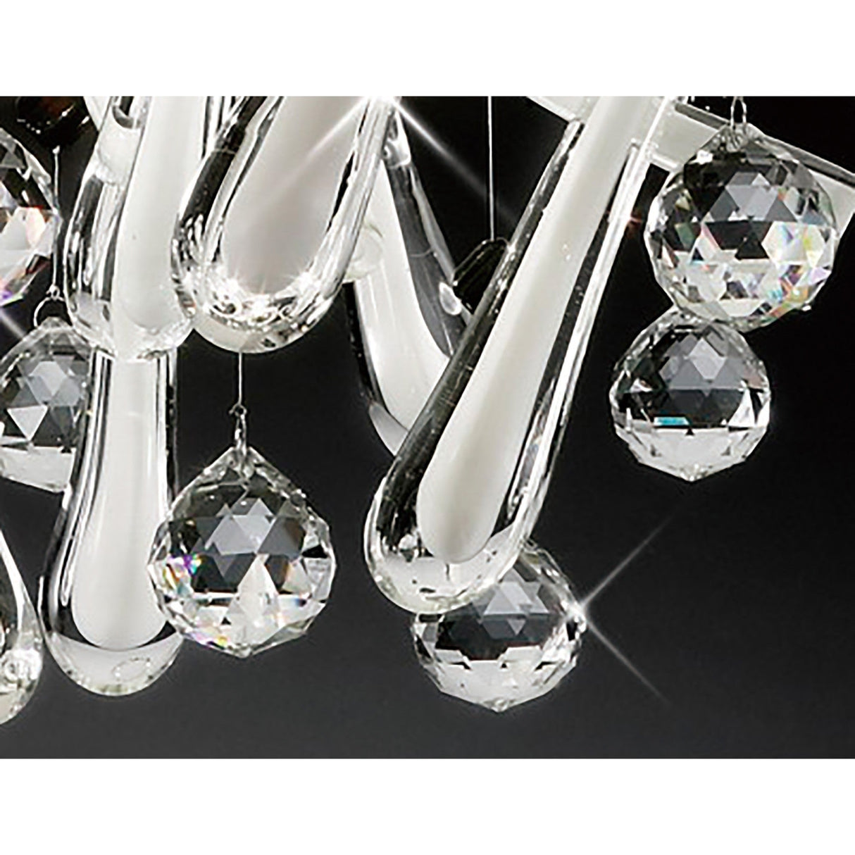 Class 10 Light Glass Crystal Flush Ceiling Light - Polished Chrome