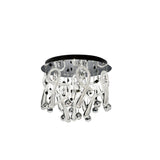 Class 10 Light Glass Crystal Flush Ceiling Light - Polished Chrome