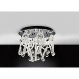 Class 10 Light Glass Crystal Flush Ceiling Light - Polished Chrome