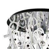 Class 20 Light Glass Crystal Semi-Flush Ceiling Light - Polished Chrome