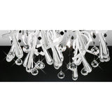 Class 20 Light Glass Crystal Semi-Flush Ceiling Light - Polished Chrome