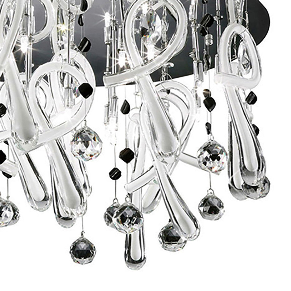 Class 20 Light Glass Crystal Semi-Flush Ceiling Light - Polished Chrome