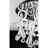 Class 20 Light Glass Crystal Semi-Flush Ceiling Light - Polished Chrome