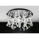 Class 20 Light Glass Crystal Semi-Flush Ceiling Light - Polished Chrome