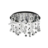 Class 20 Light Glass Crystal Semi-Flush Ceiling Light - Polished Chrome