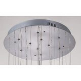 Class 10 Light Round Glass & Crystal Cluster Pendant Light - Chrome & Black
