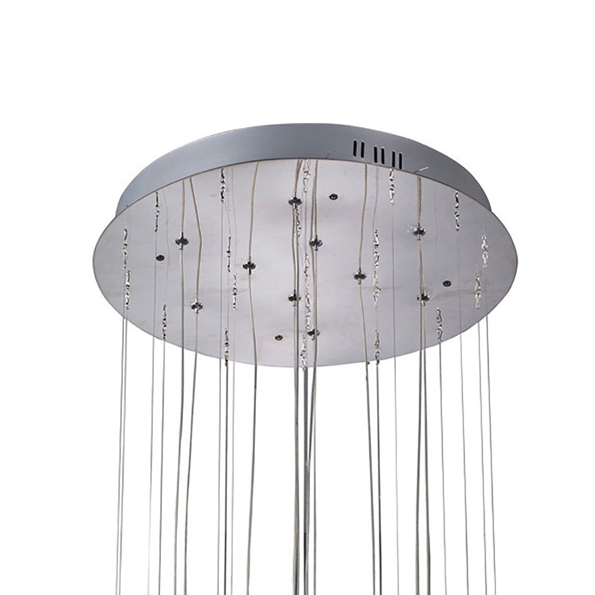 Class 10 Light Round Glass & Crystal Cluster Pendant Light - Chrome & Black