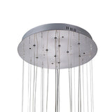 Class 10 Light Round Glass & Crystal Cluster Pendant Light - Chrome & Black