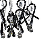 Class 10 Light Round Glass & Crystal Cluster Pendant Light - Chrome & Black