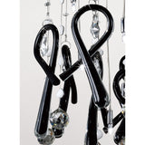 Class 10 Light Round Glass & Crystal Cluster Pendant Light - Chrome & Black