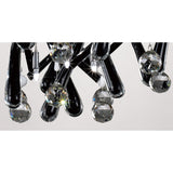 Class 10 Light Round Glass & Crystal Cluster Pendant Light - Chrome & Black