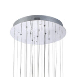 Class 10 Light Round Glass & Crystal Cluster Pendant Light - Chrome & White