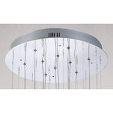 Class 10 Light Round Glass & Crystal Cluster Pendant Light - Chrome & White