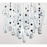 Class 10 Light Round Glass & Crystal Cluster Pendant Light - Chrome & White