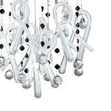 Class 10 Light Round Glass & Crystal Cluster Pendant Light - Chrome & White