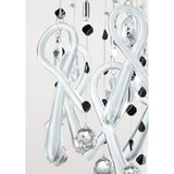 Class 10 Light Round Glass & Crystal Cluster Pendant Light - Chrome & White