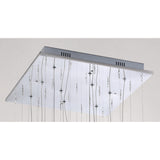 Class 10 Light Square Glass & Crystal Cluster Pendant Light - Chrome & Black