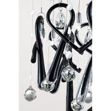 Class 10 Light Square Glass & Crystal Cluster Pendant Light - Chrome & Black
