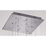 Class 10 Light Square Glass & Crystal Cluster Pendant Light - Chrome & White