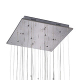 Class 10 Light Square Glass & Crystal Cluster Pendant Light - Chrome & White