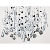 Class 10 Light Square Glass & Crystal Cluster Pendant Light - Chrome & White