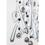 Class 10 Light Square Glass & Crystal Cluster Pendant Light - Chrome & White