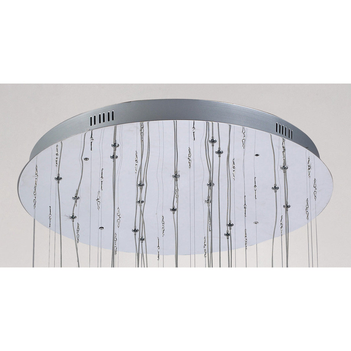 Class 20 Light Round Glass & Crystal Cluster Pendant Light - Chrome & Black