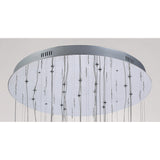 Class 20 Light Round Glass & Crystal Cluster Pendant Light - Chrome & Black