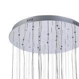 Class 20 Light Round Glass & Crystal Cluster Pendant Light - Chrome & Black